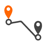 Orange Point A to Point B Location Tracking | Dauber App- Solutions for Fleet Owners, Drivers and Dispatchers