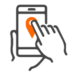 Orange Location in App Icon | Dauber App- Solutions for Fleet Owners, Drivers and Dispatchers